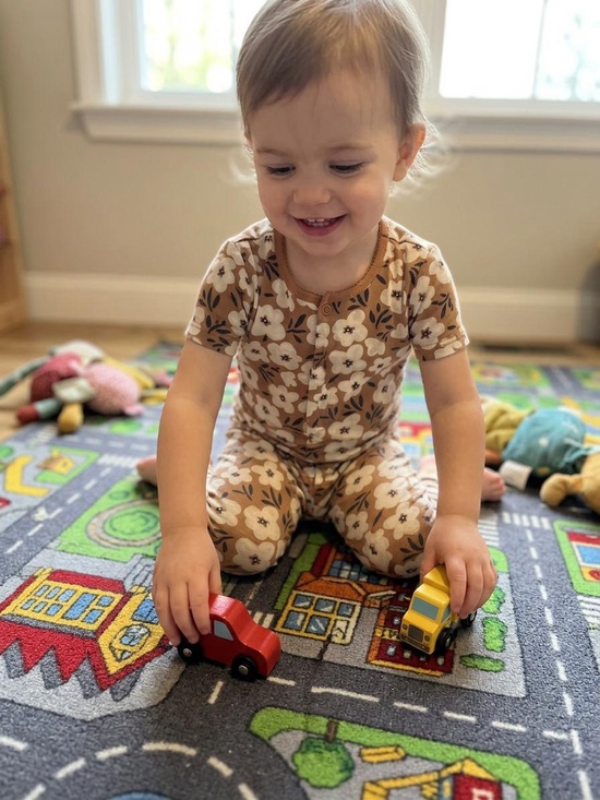 Carter's Other - Carter's Brown Floral Short-Sleeve Snap Pajama Set